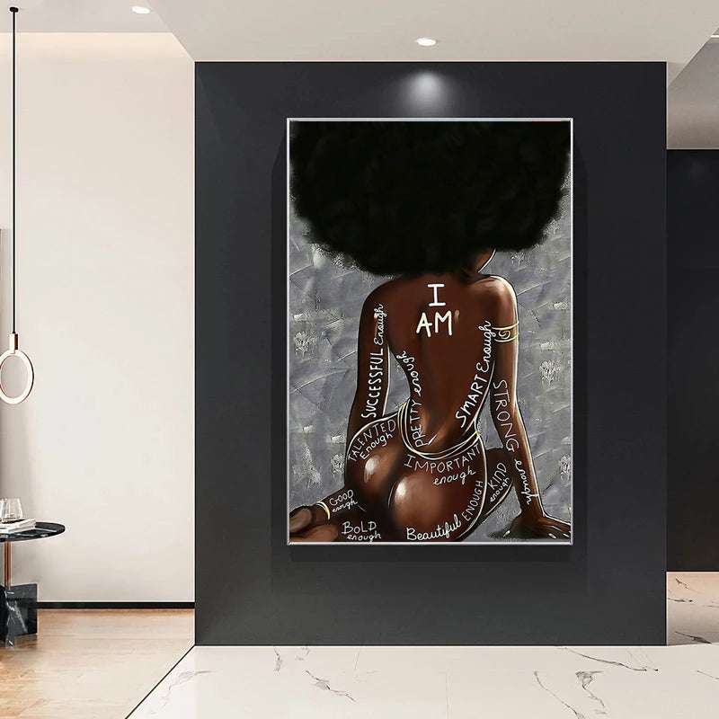 Black Canvas Painting Wall Art Home Decor